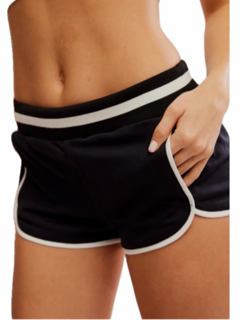 FREE PEOPLE WOMEN S PREP IN YOUR STEP SHORTS BLACK/WHITE NWOT